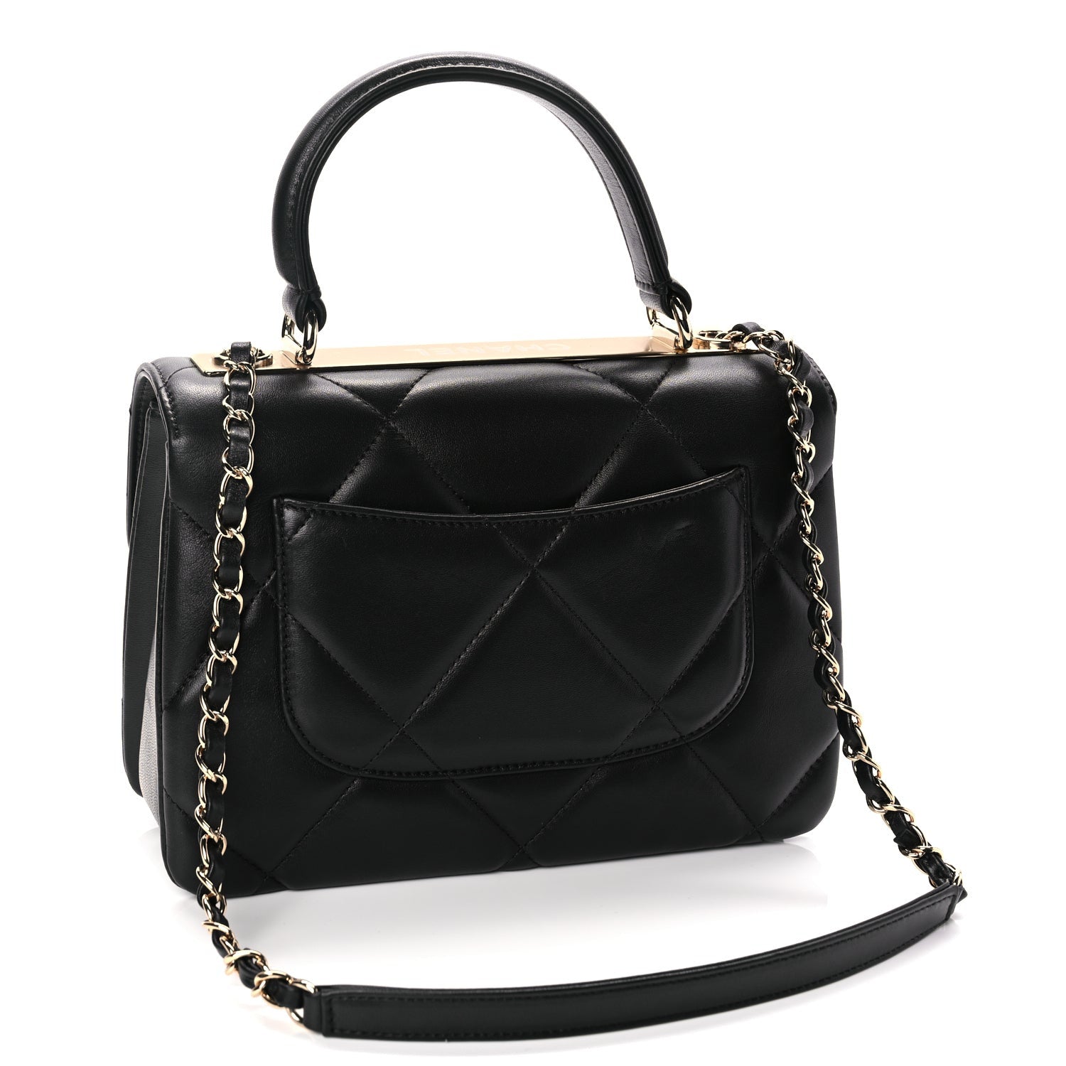 Chanel Lambskin Quilted Small Trendy CC Dual Handle Flap Bag Black 2 of 8