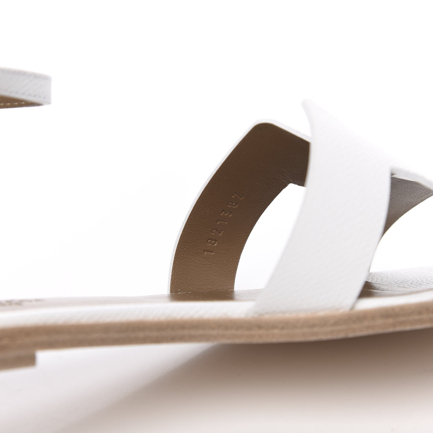 Hermes Epsom Santorini Sandals 37.5 White 8 of 9