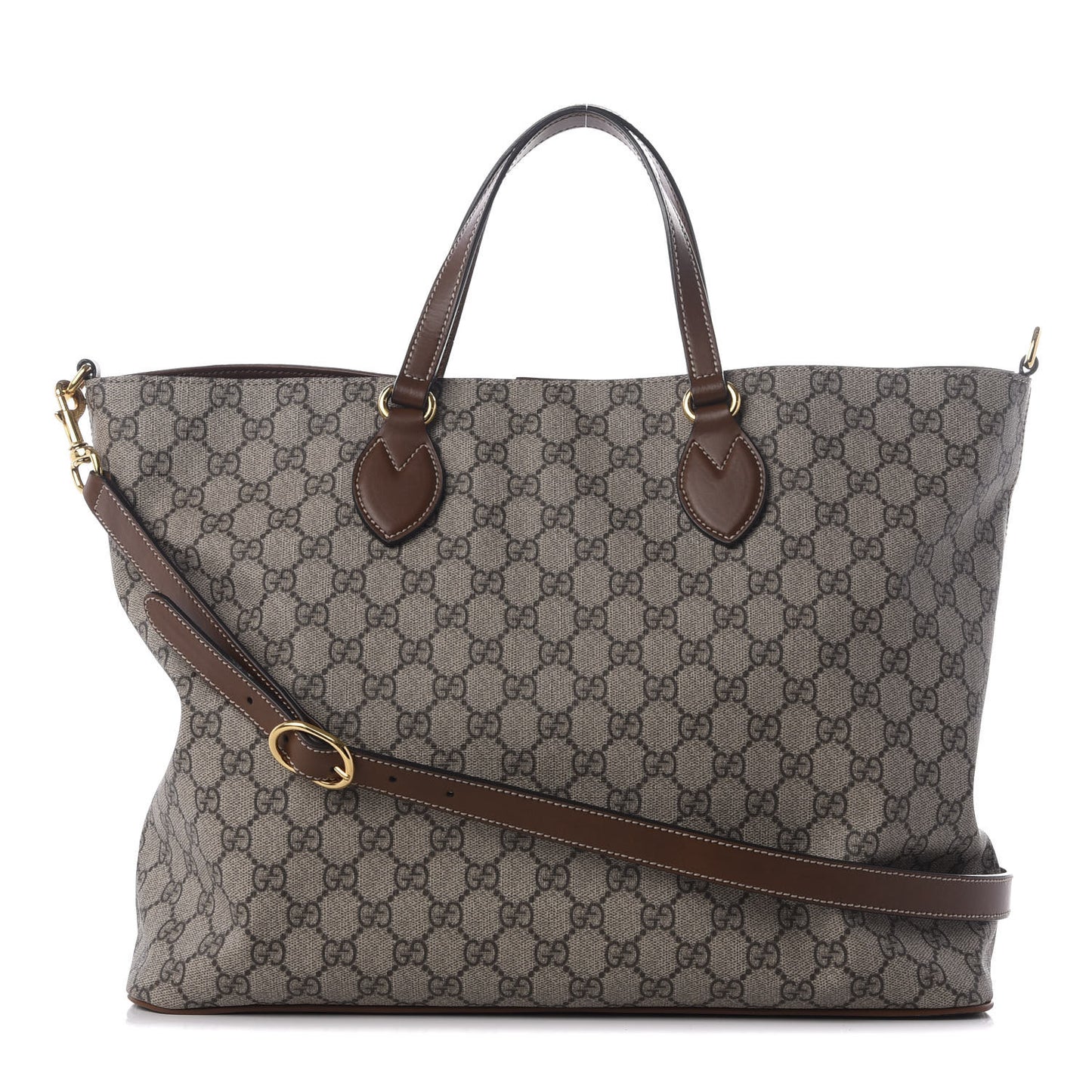 Soft GG Supreme Monogram Medium Crossbody Tote Beige Cuir