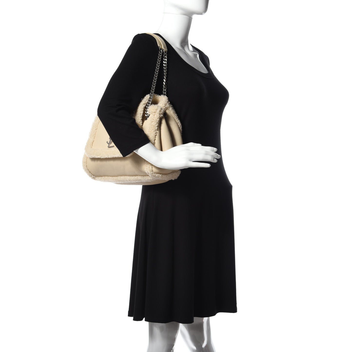 Shearling Medium Nolita Shoulder Bag Natural