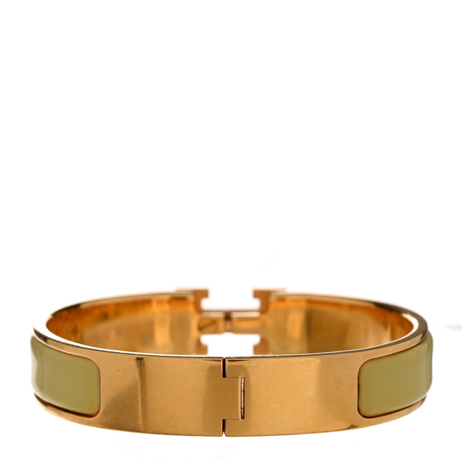 Hermes Enamel Narrow Clic Clac H Bracelet PM Jaune Citron 3 of 5