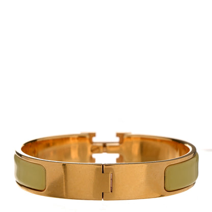 Hermes Enamel Narrow Clic Clac H Bracelet PM Jaune Citron 3 of 5