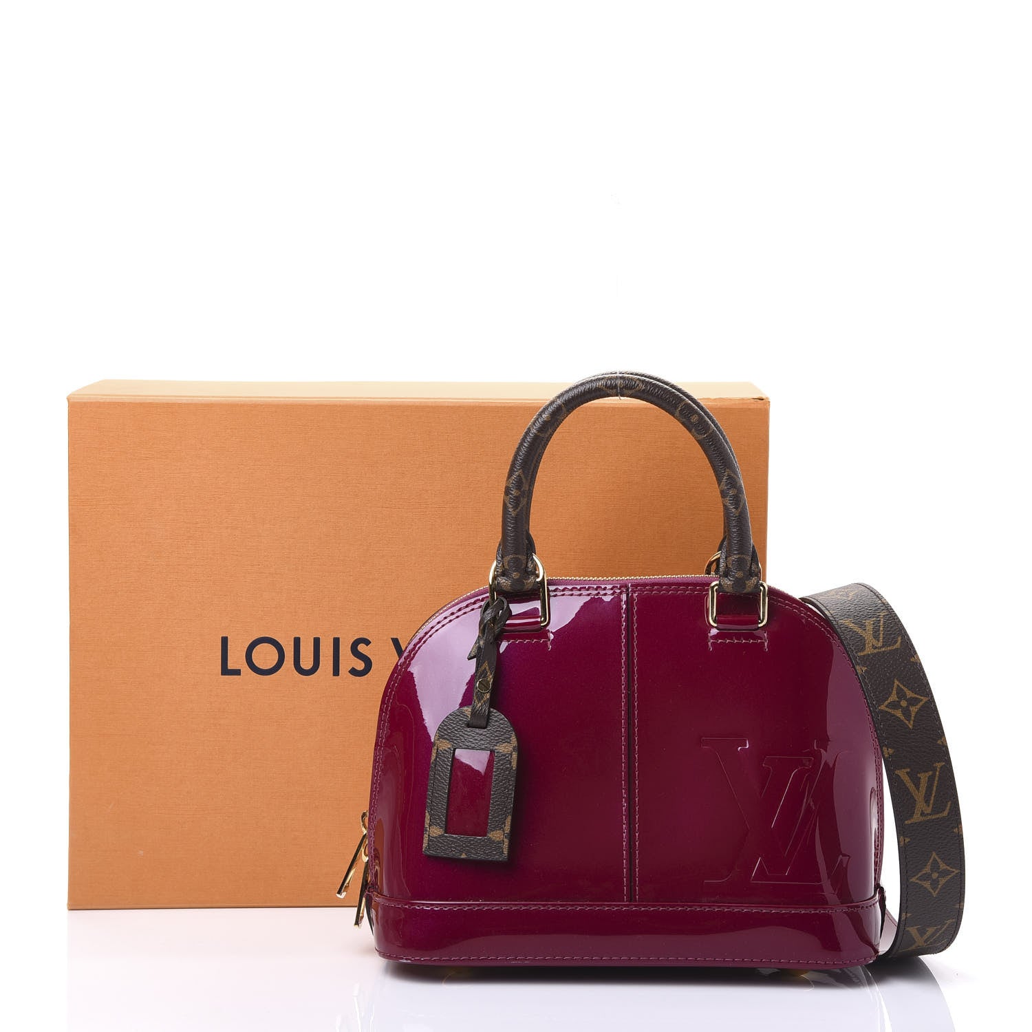 Louis Vuitton Patent Monogram Alma BB Magenta 12 of 12