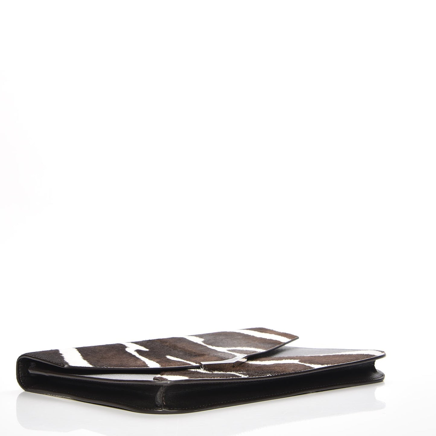 Calf Hair Vitello Elite Zebra Print 2Jours Envelope Clutch Ebony White