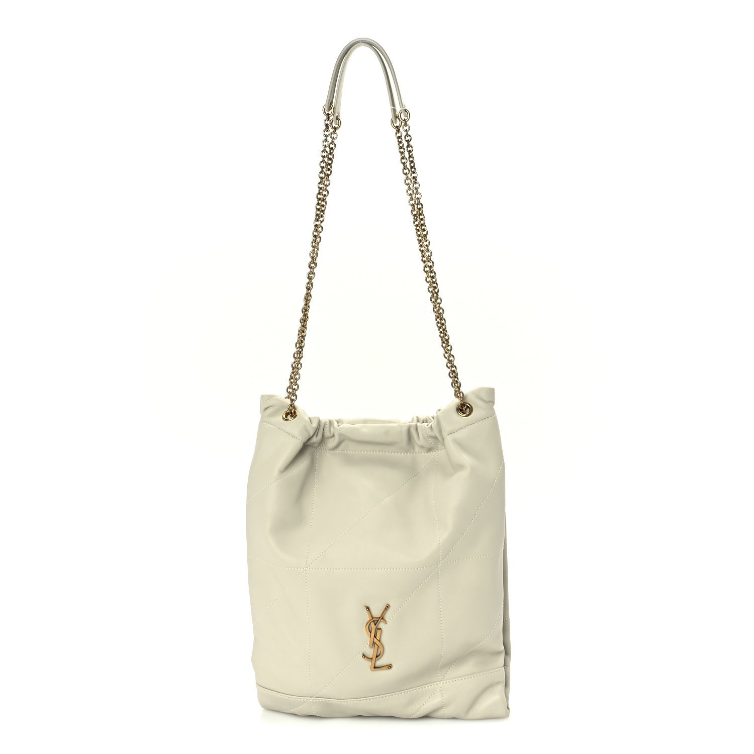 Saint Laurent Lambskin Matelasse Monogram Medium Jamie 4.3 Pochon  Blanc Vintage 1 of 8