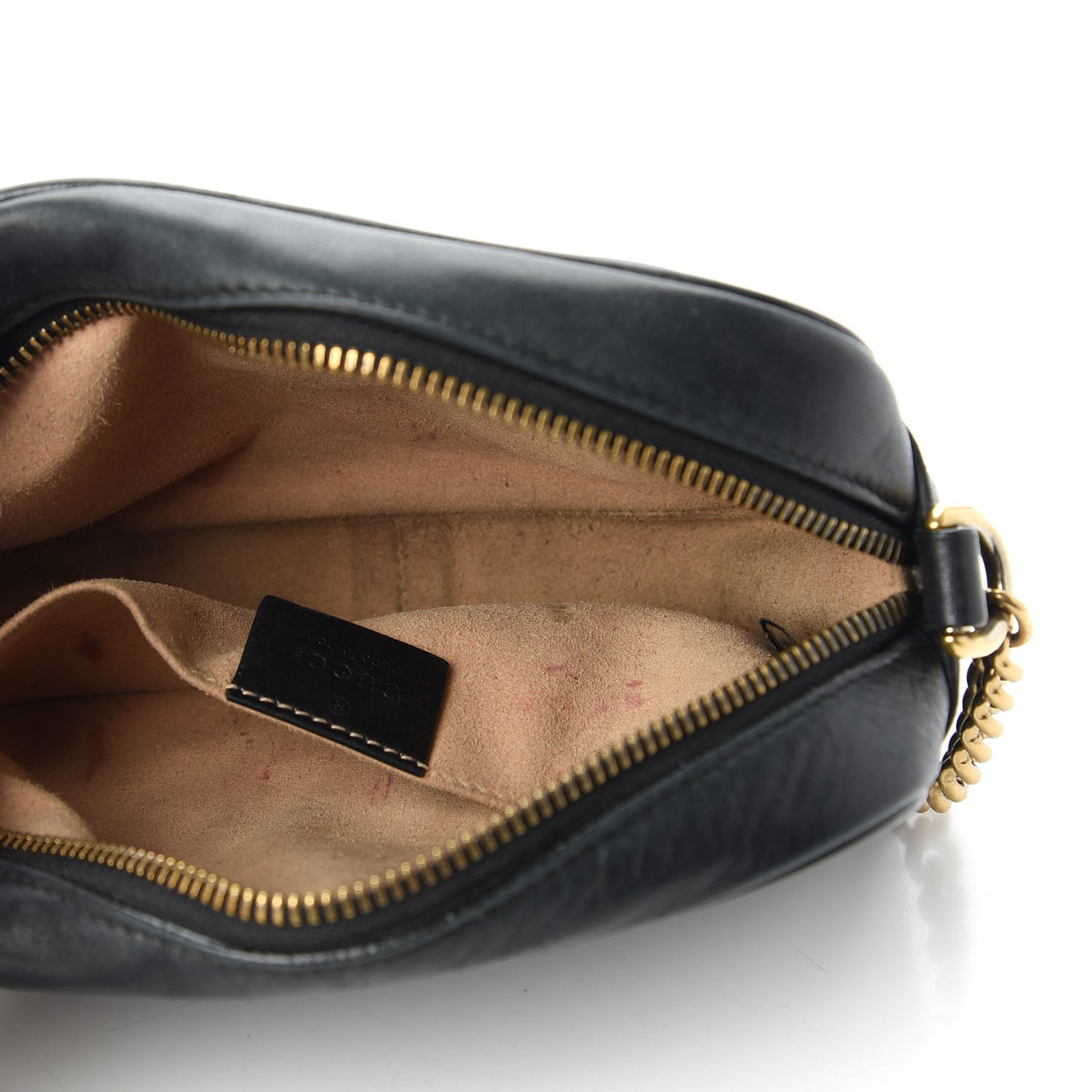 Calfskin Matelasse Mini GG Marmont Chain Shoulder Bag Black