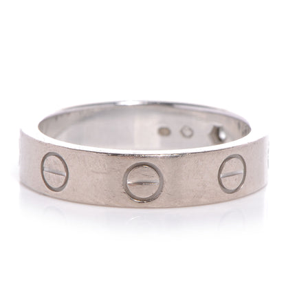 Cartier 18K White Gold Diamond 4mm LOVE Wedding Band Ring 47 4 3 of 6