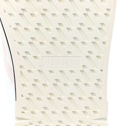 Hermes Calfskin Nappa Dare Sneakers 37 White Rose Dore 6 of 10