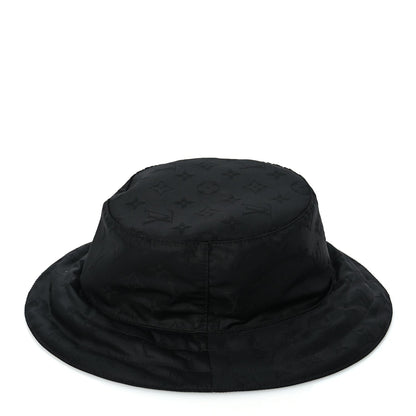 Louis Vuitton Nylon Monogram Reversible Rain Bucket Hat L Black 4 of 8