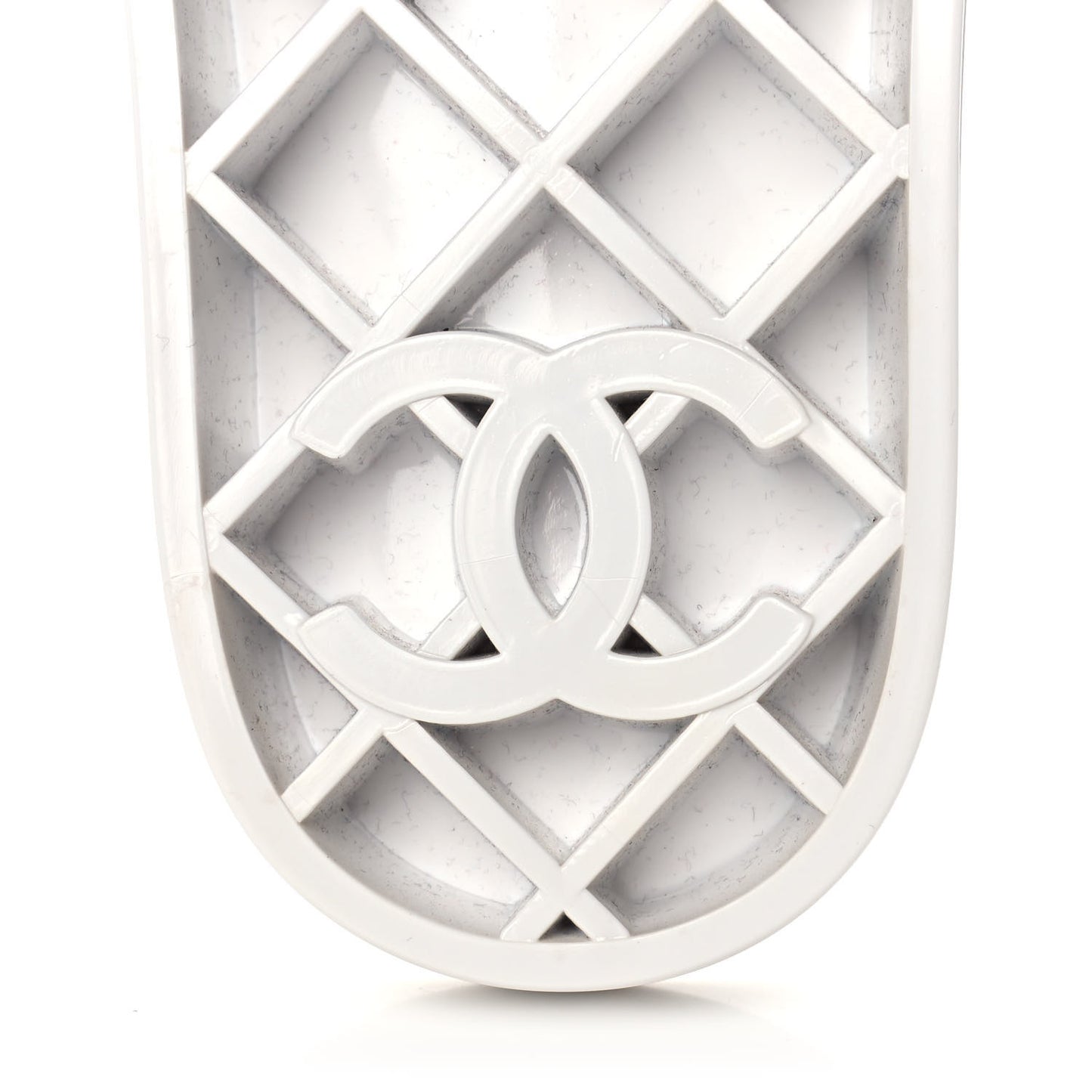 PVC CC Flat Slide Sandals 39 White