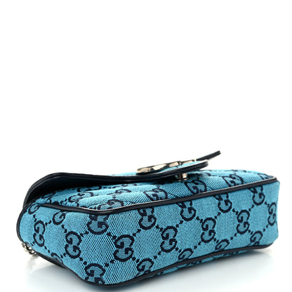 Gucci Monogram Multicolor Matelasse Diagonal Super Mini GG Marmont Shoulder Bag Light Blue 4 of 10