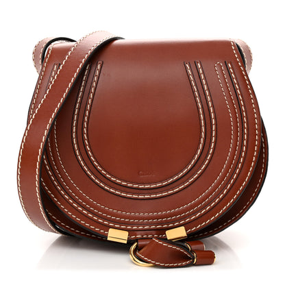 Chloe Shiny Calfskin Small Marcie Saddle Bag Brown 1 of 11