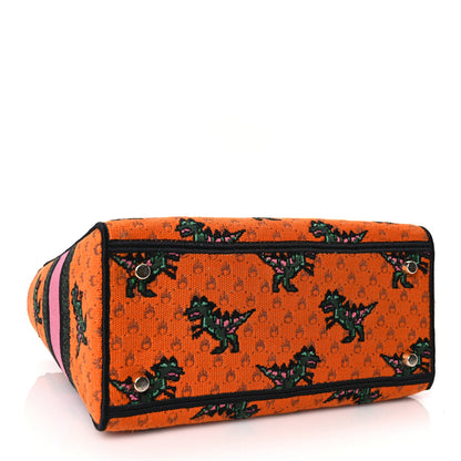 Christian Dior Canvas Embroidered Dino Medium Lady D-Lite Orange Multicolor 3 of 8