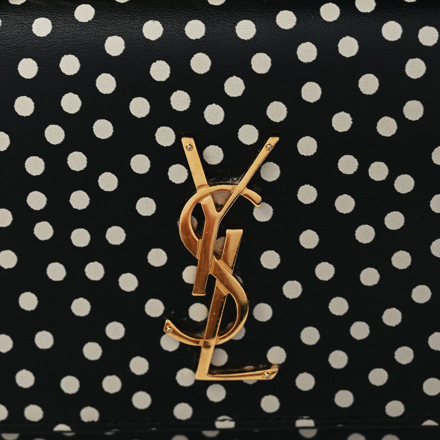 Calfskin Polka Dot Medium Monogram Sunset Black Crema Soft