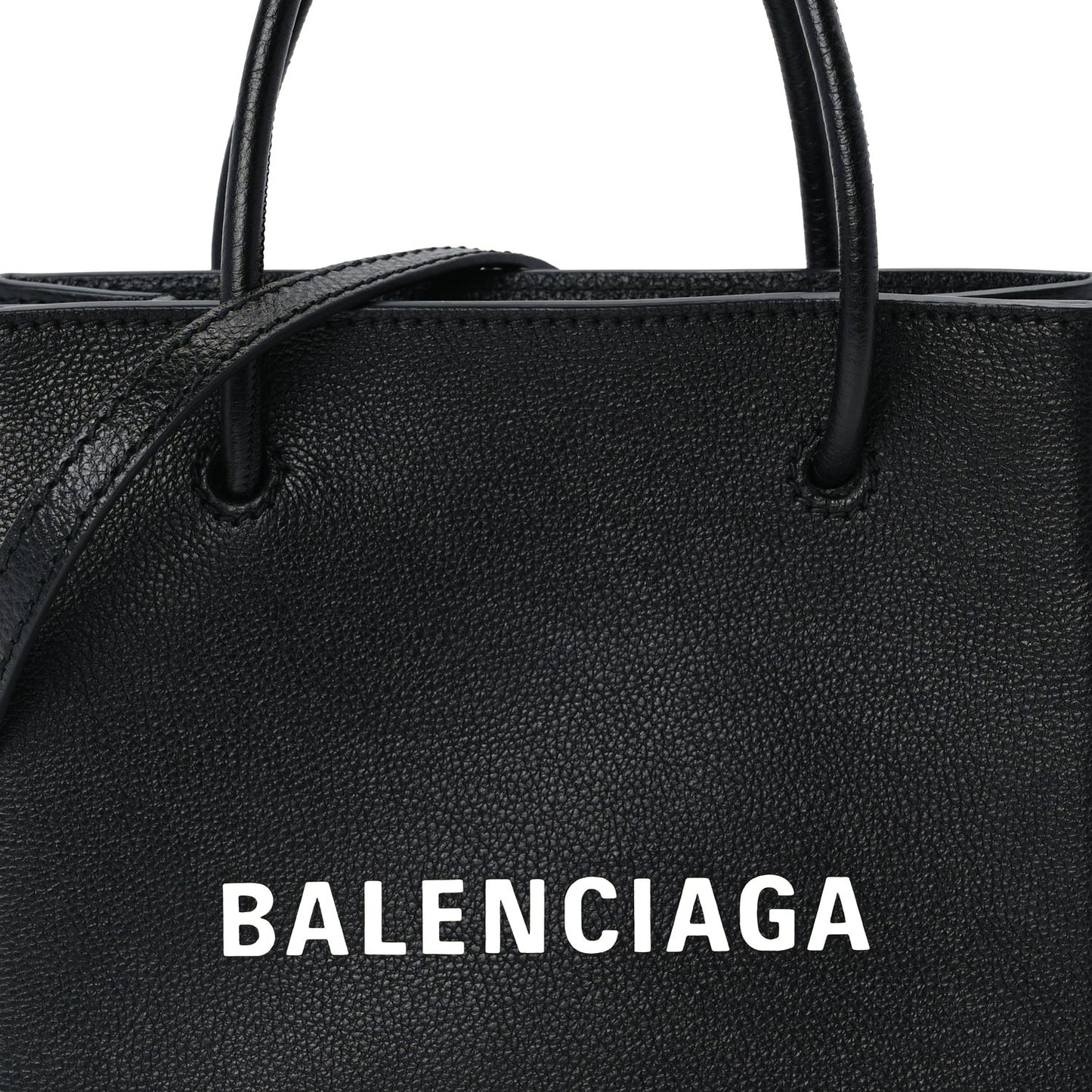 Calfskin Logo XXS Shopping Tote Black