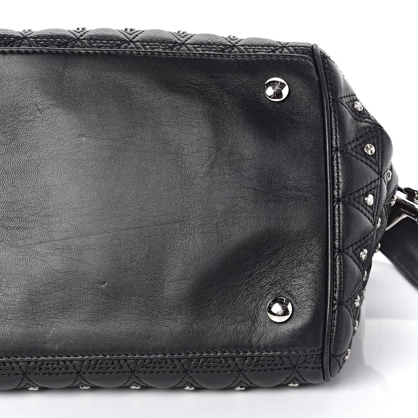 Nappa Trapuntata Triangle Quilted Studded Duffle Black