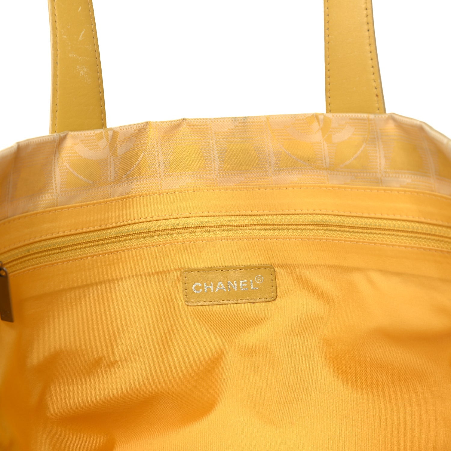 Chanel Nylon Travel Large Tote  Yellow 5 of 9