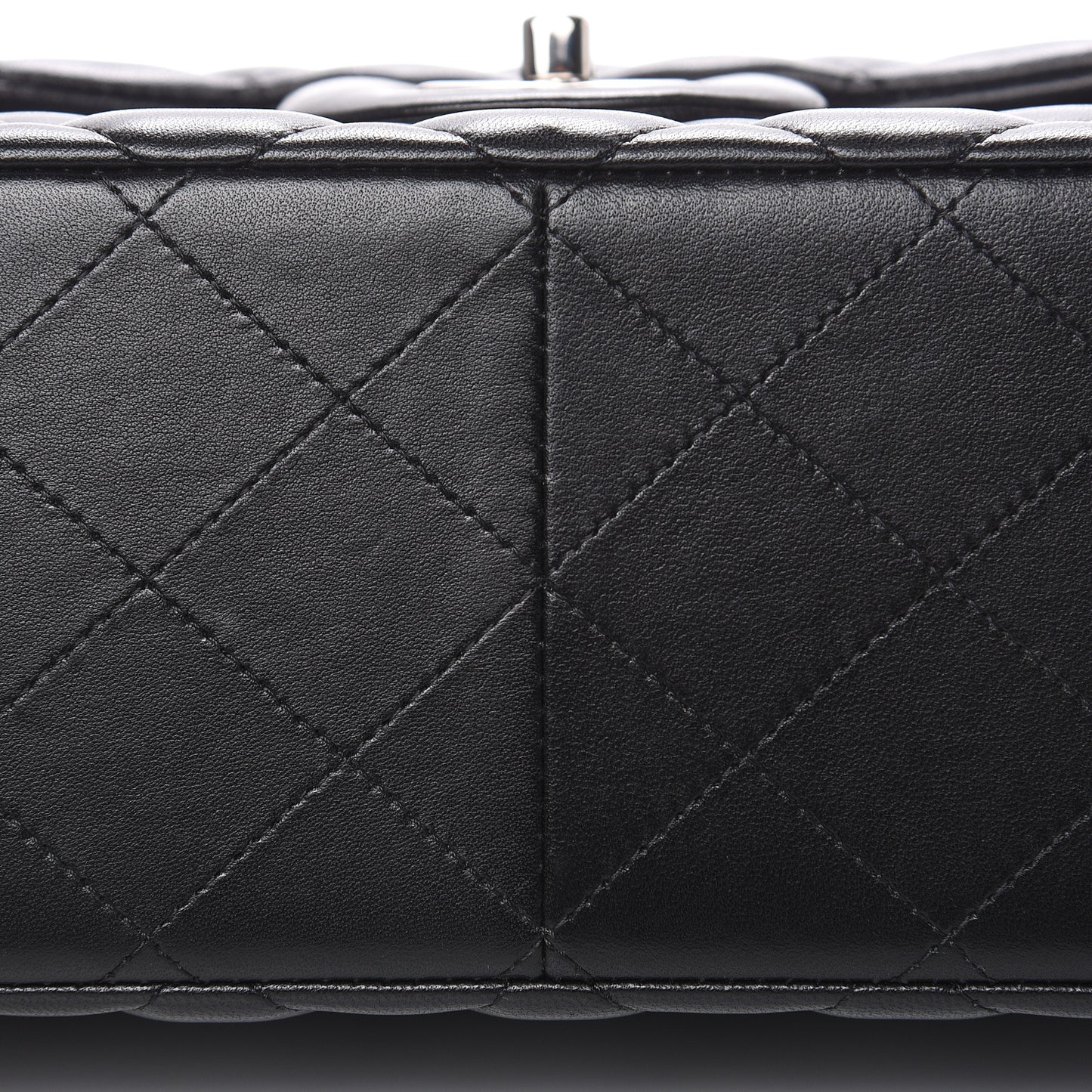 Lambskin Quilted Jumbo Double Flap Black