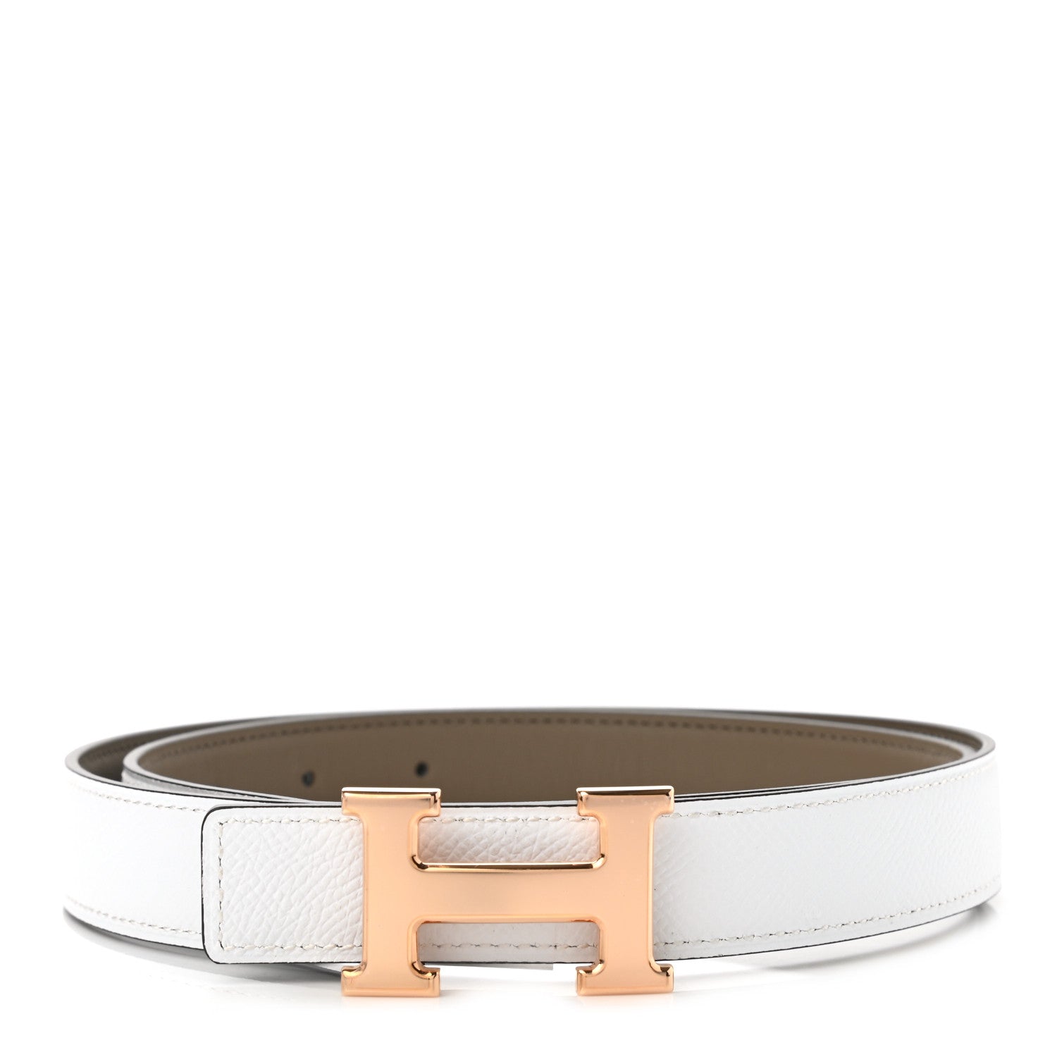 Hermes Epsom Swift 24mm Mini H Belt 85 34 Etoupe White 1 of 7