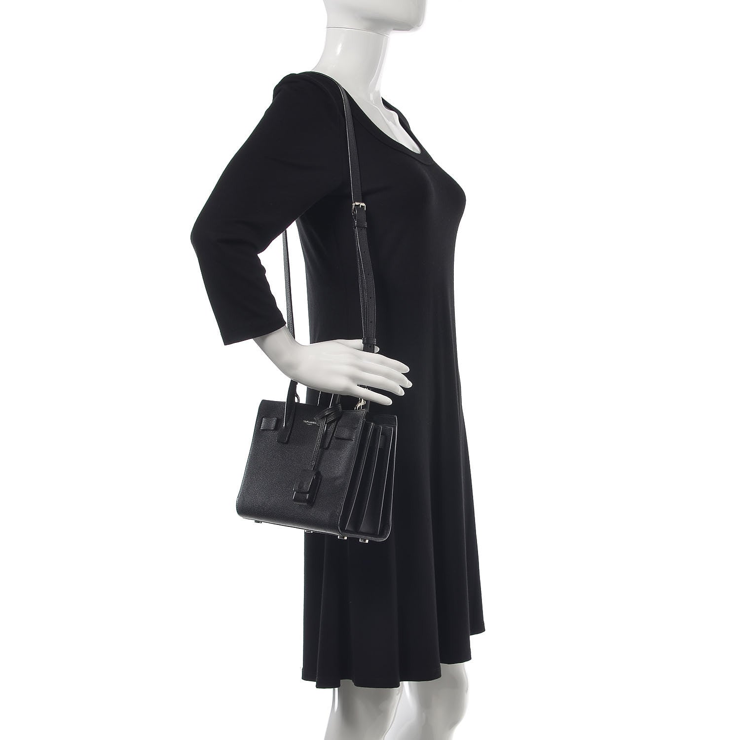 Saint Laurent Grained Calfskin Nano Sac De Jour Black 2 of 16