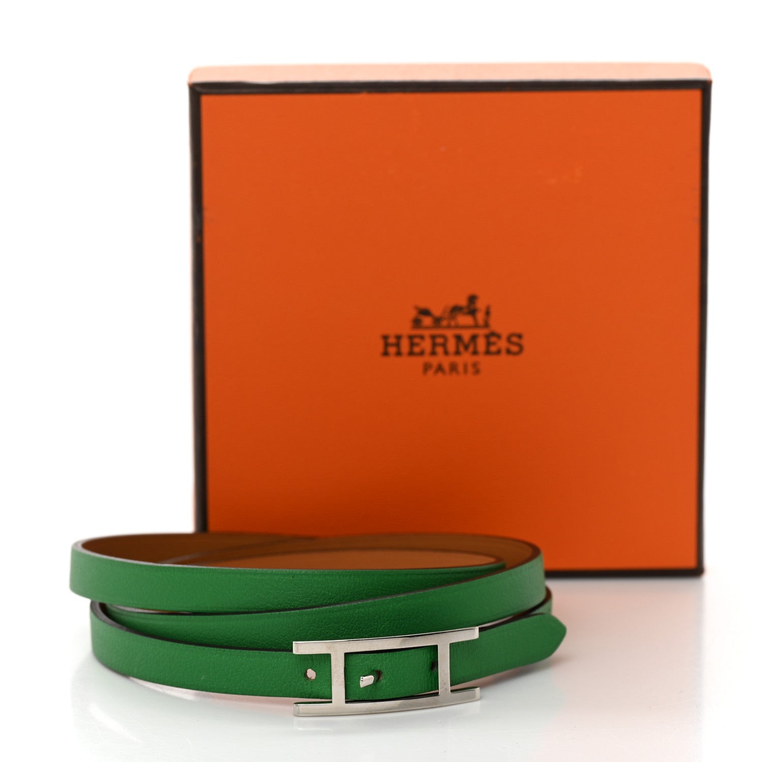 Hermes Swift Hapi 3 MM Triple Tour Wrap Bracelet M Bambou 9 of 9