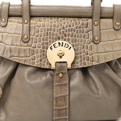 Fendi Lambskin Crocodile Embossed Medium Magic Bag Beige 8 of 12