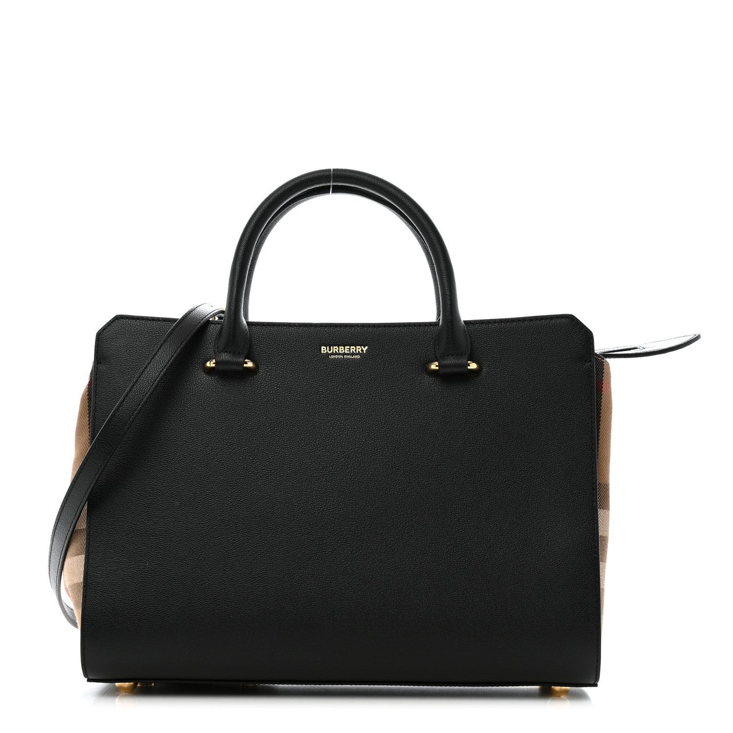 Calfskin Mega Check Small Banwell Tote Black