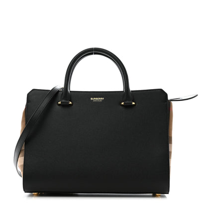 Burberry Calfskin Mega Check Small Banwell Tote Black 1 of 7