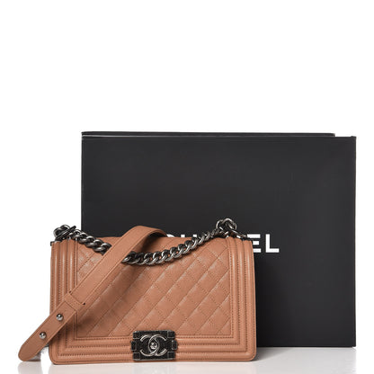 Chanel Caviar Quilted Medium Boy Flap Camel 9 of 9