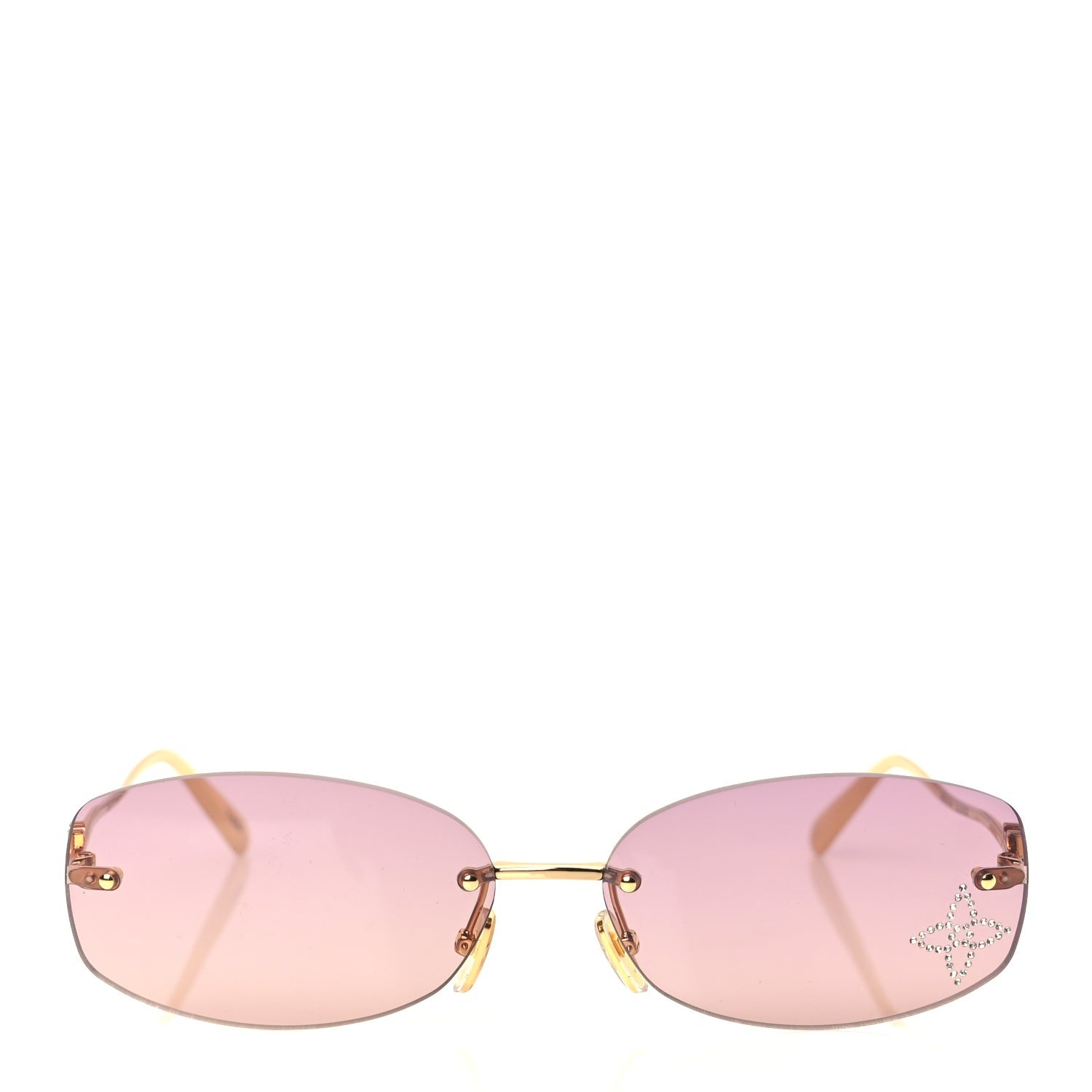 Louis Vuitton Metal Crystal LV Glam 2.0 Oval Sunglasses Pink 2 of 7