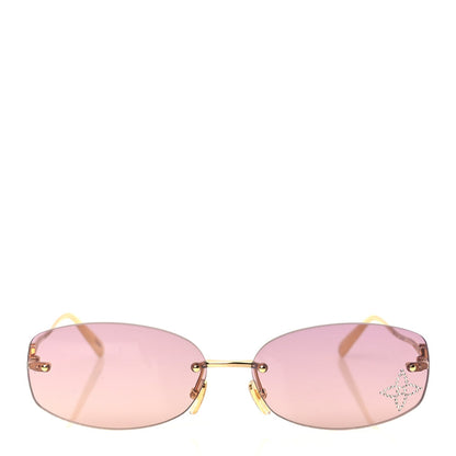 Louis Vuitton Metal Crystal LV Glam 2.0 Oval Sunglasses Pink 2 of 7