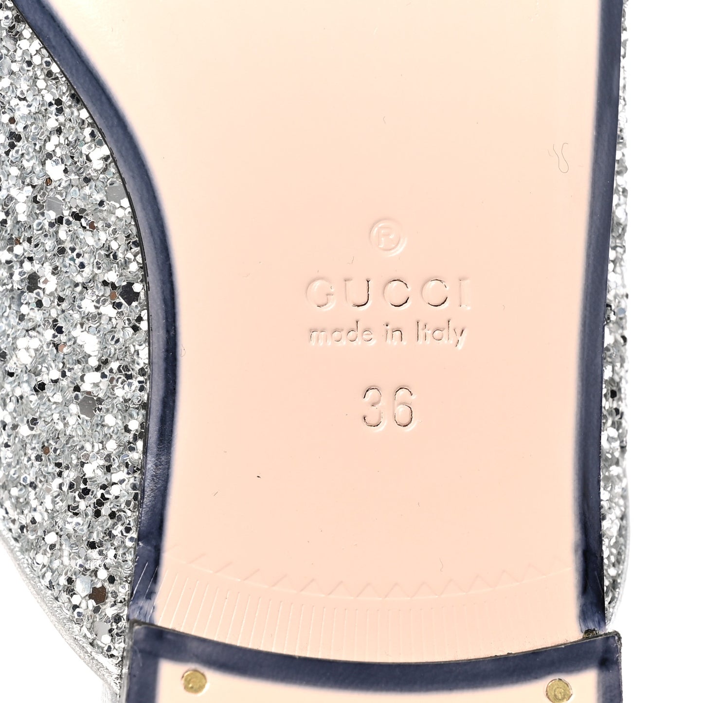 Glitter Womens Princetown Slippers 36 Silver