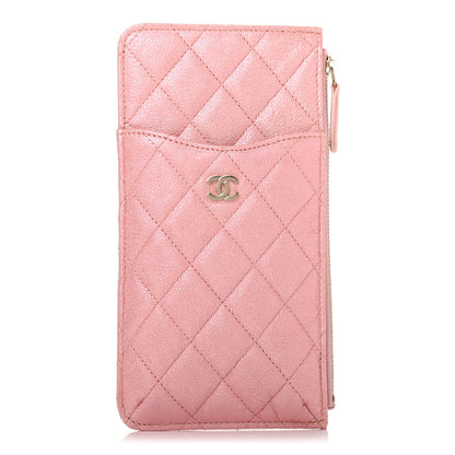 Chanel Iridescent Caviar Quilted Classic iPhone Pouch Rose Pink 1 of 6