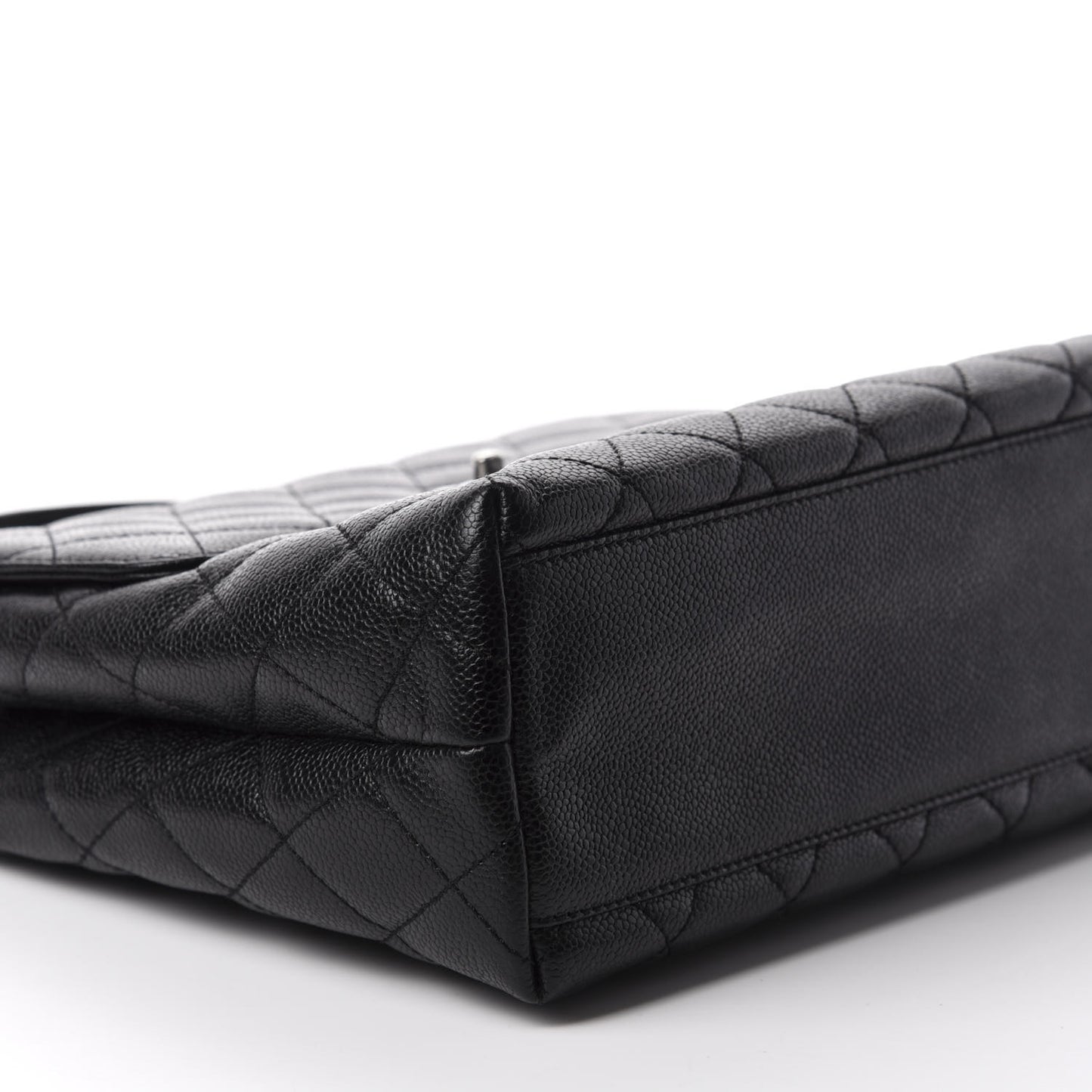 Caviar Quilted Jumbo Kelly Flap Black