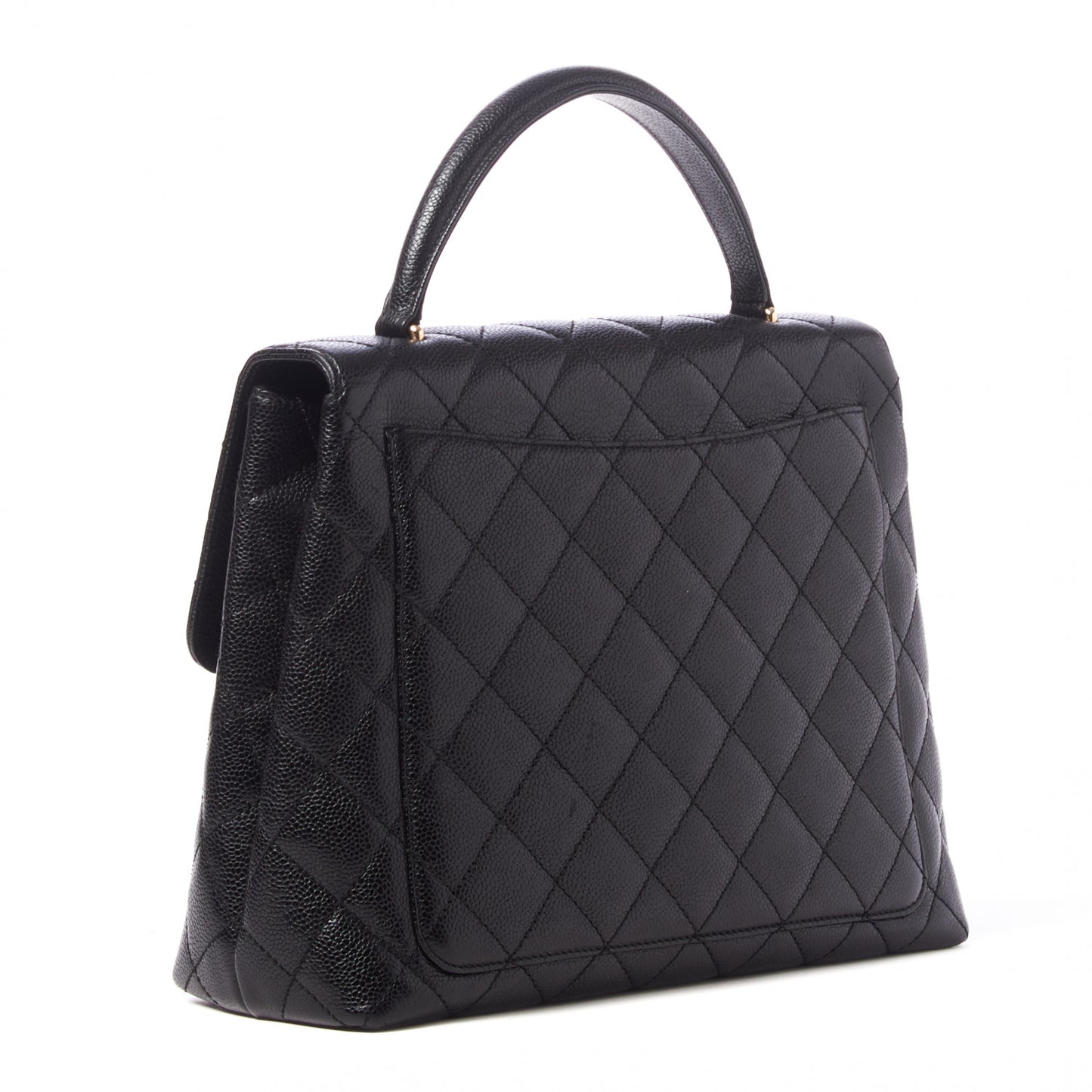 Caviar Quilted Jumbo Kelly Flap Black