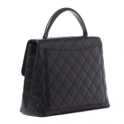 Chanel Caviar Quilted Jumbo Kelly Flap Black 3 of 10