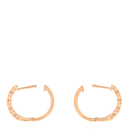 Anita Ko 18K Rose Gold Diamond Bezel Heart Hoop Earrings 3 of 5