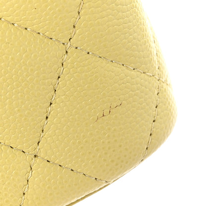 Chanel Caviar Quilted Mini Vanity Case With Chain Yellow 12 of 12