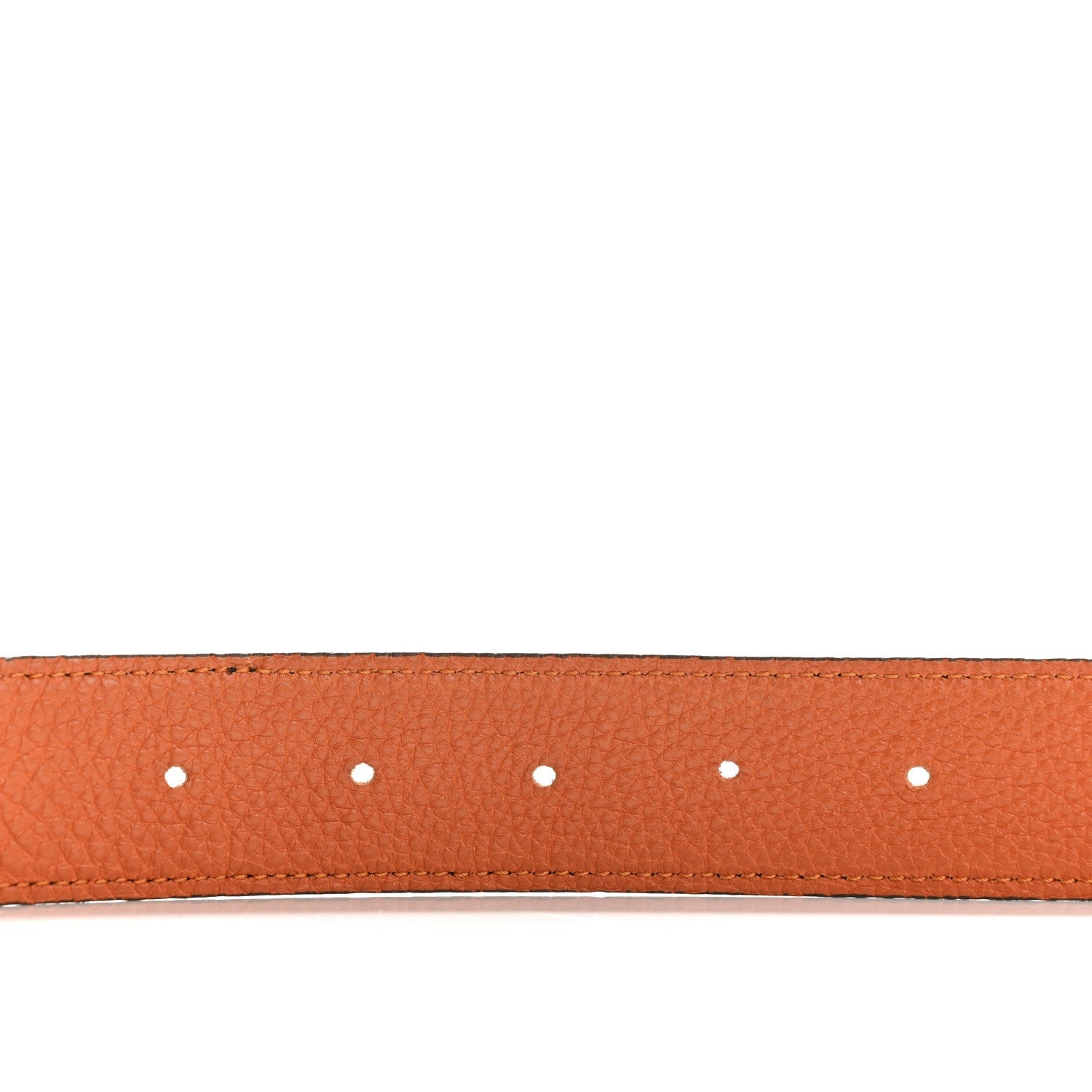 Hermes Box Togo 32mm H Belt 80 32 Black Orange 4 of 7