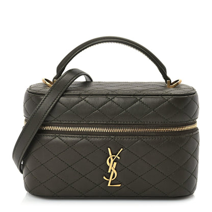 Saint Laurent Lambskin Quilted Mini Gaby Vanity Case Light Musk 1 of 8