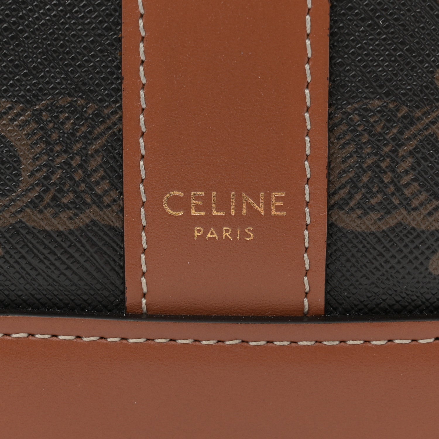 Celine Triomphe Canvas Calfskin Small Bucket Bag Tan 6 of 11