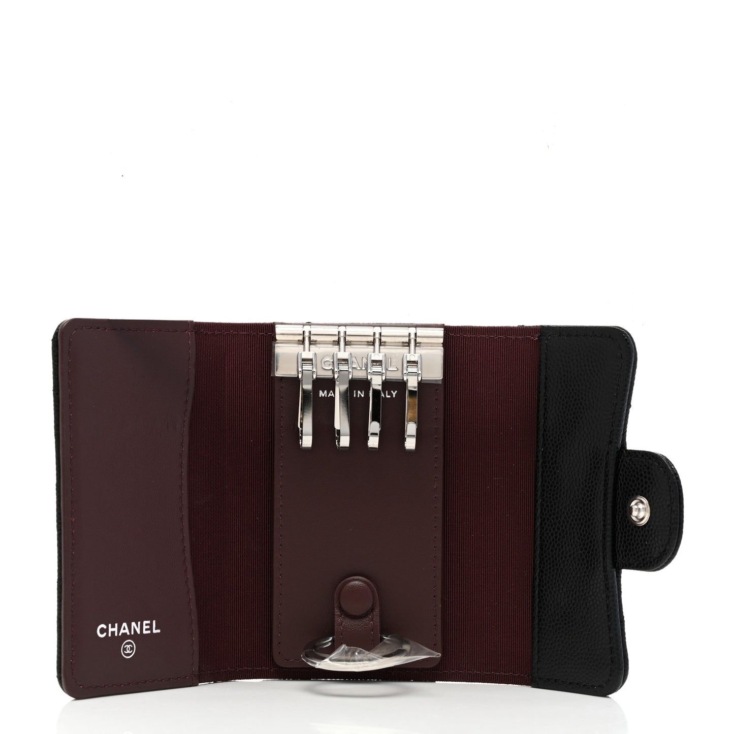 Caviar Quilted Classic 4 Key Holder Wallet Black