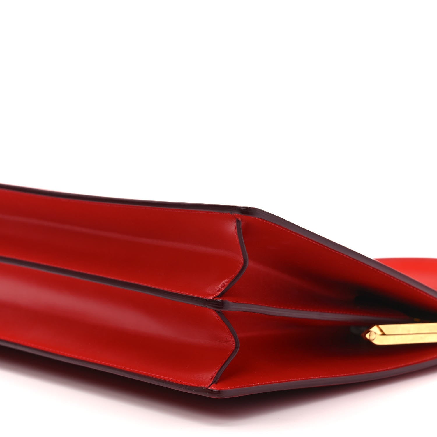 Celine Patina Box Calfskin Medium Clasp Bag Scarlet 8 of 8