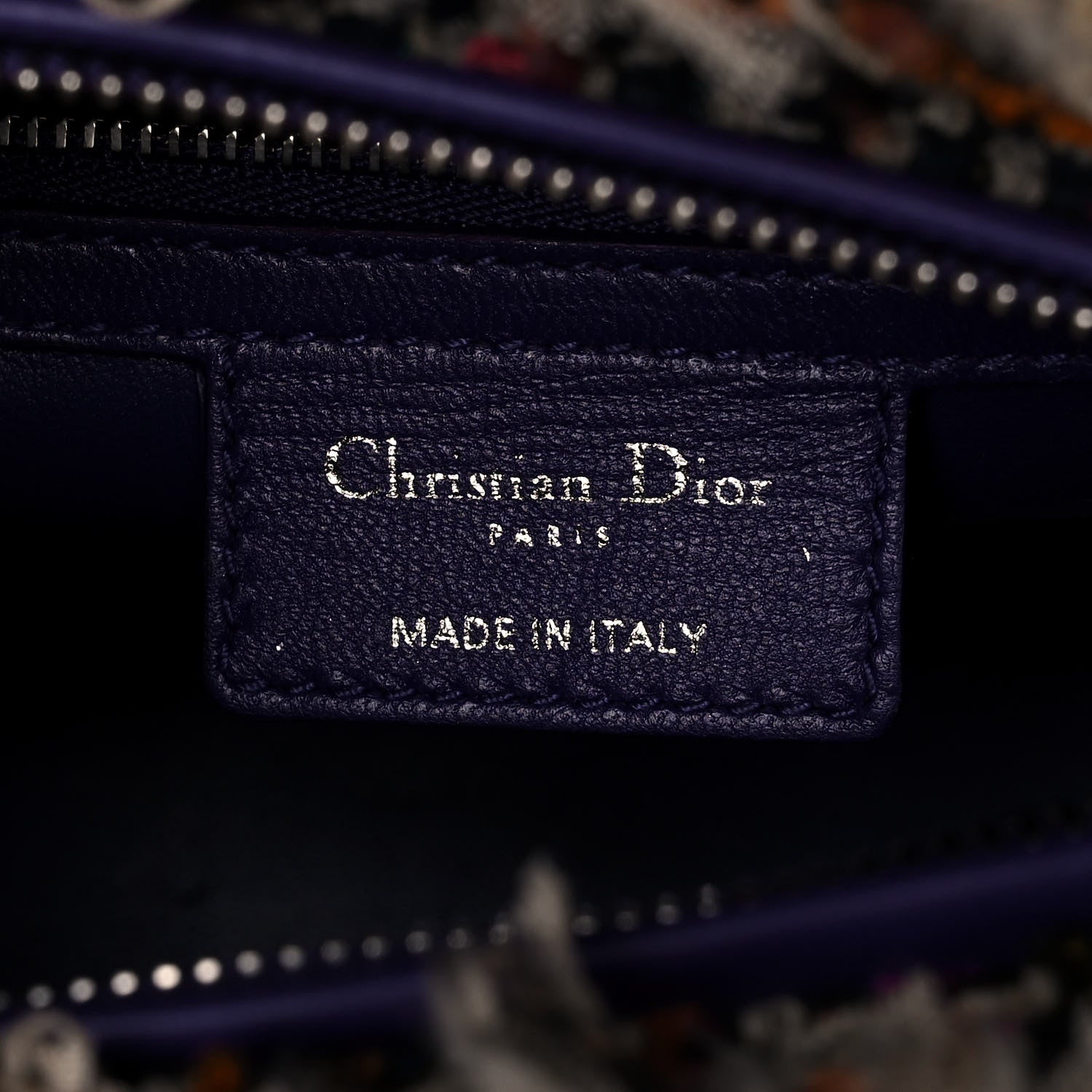 Christian Dior Tweed Fringe Medium Lady Dior Purple 6 of 15