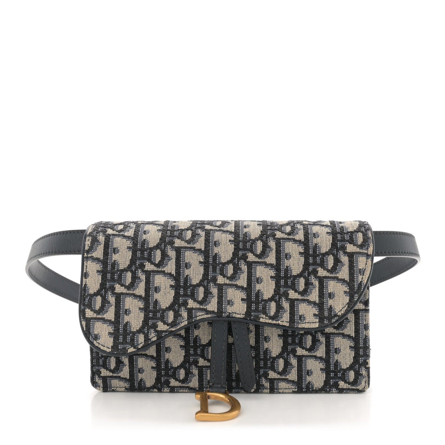 CHRISTIAN DIOR Oblique Saddle Belt Bag Blue