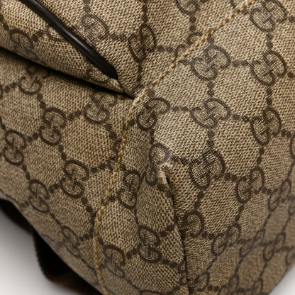 Gucci GG Supreme Monogram Medium Single Buckle Rucksack Backpack Beige Ebony Brown 8 of 16