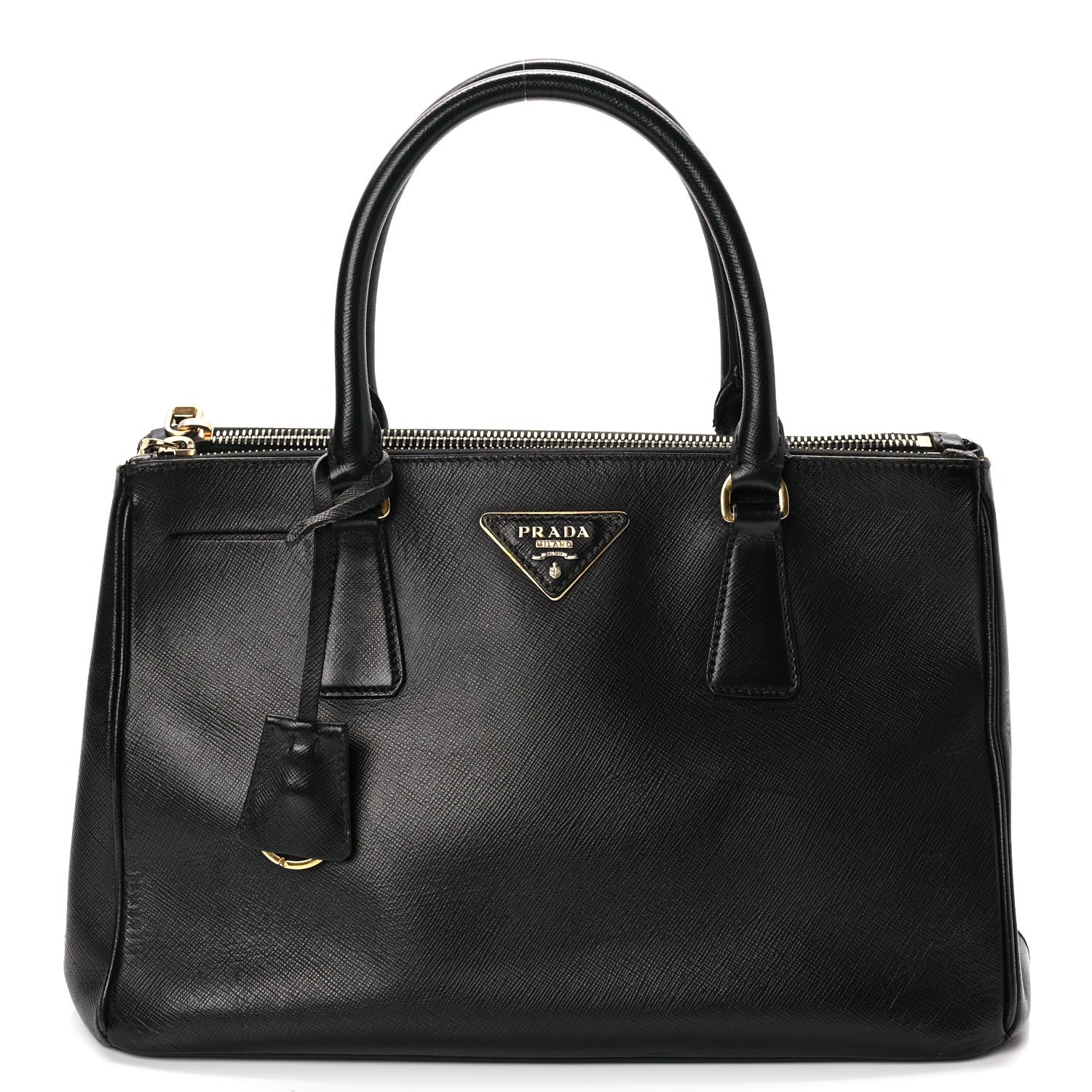 Prada Saffiano Small Galleria Double Zip Tote Black 1 of 9