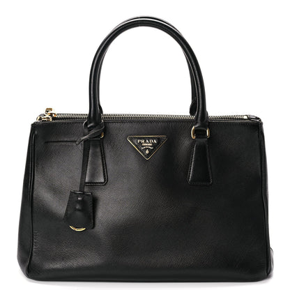 Prada Saffiano Small Galleria Double Zip Tote Black 1 of 9