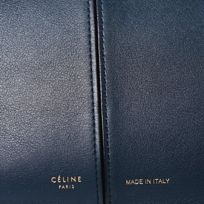 Celine Smooth Calfskin Tri-Fold Clutch on Chain Dark Sea 5 of 8