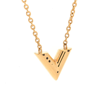 Louis Vuitton Essential V Necklace Gold 7 of 7
